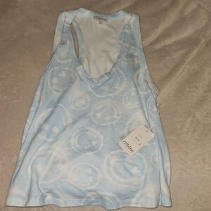 PJ Salvage Light Blue Smiley Face Tank Top